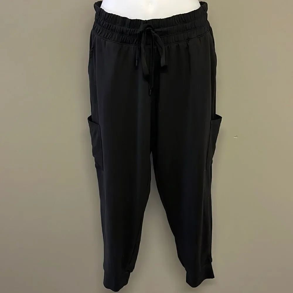Cuddl Duds Black Joggers with Pockets- Small